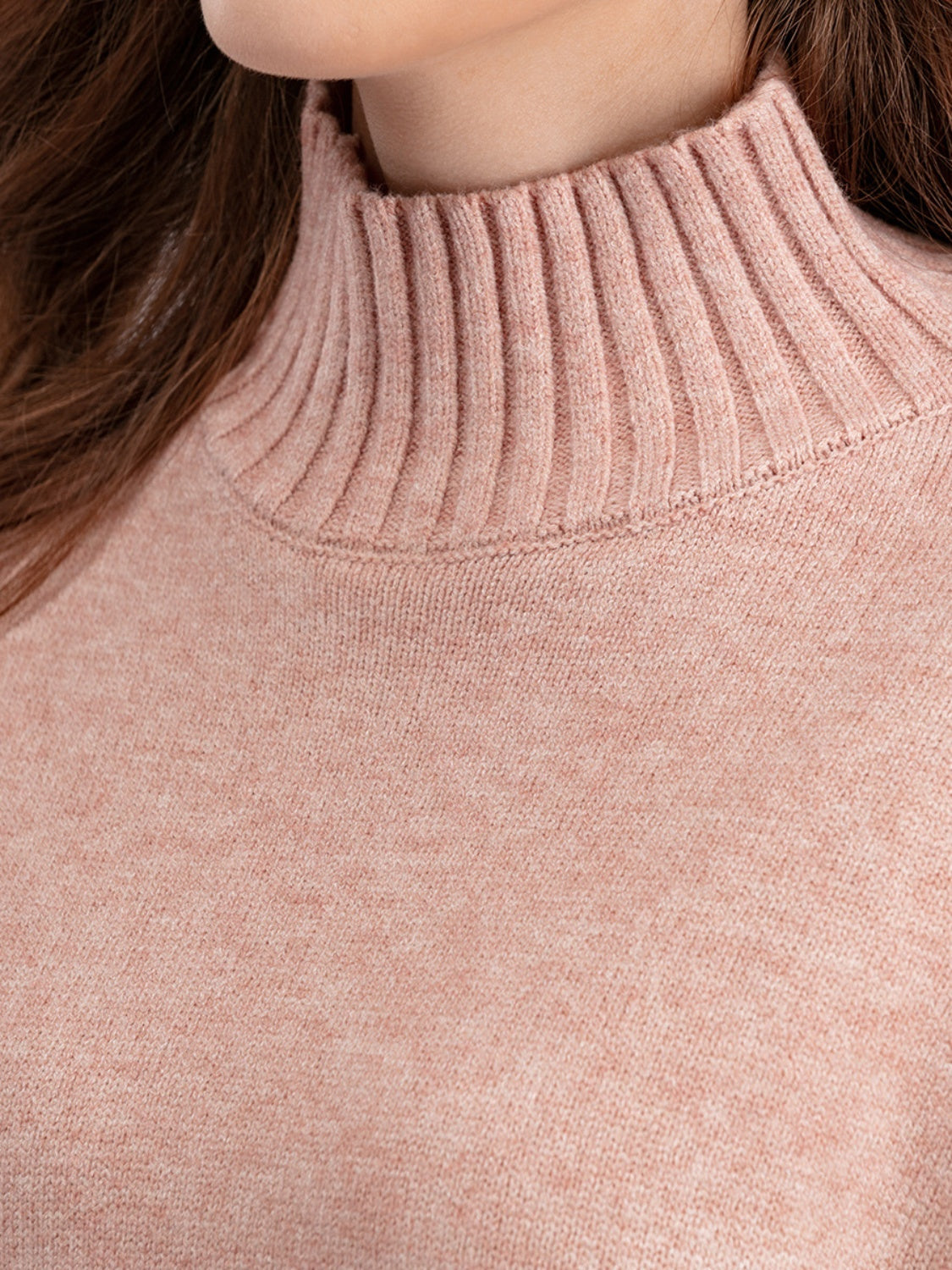 Carrie High- Low Turtleneck Long Sleeve Top and Pants Sweater Set
