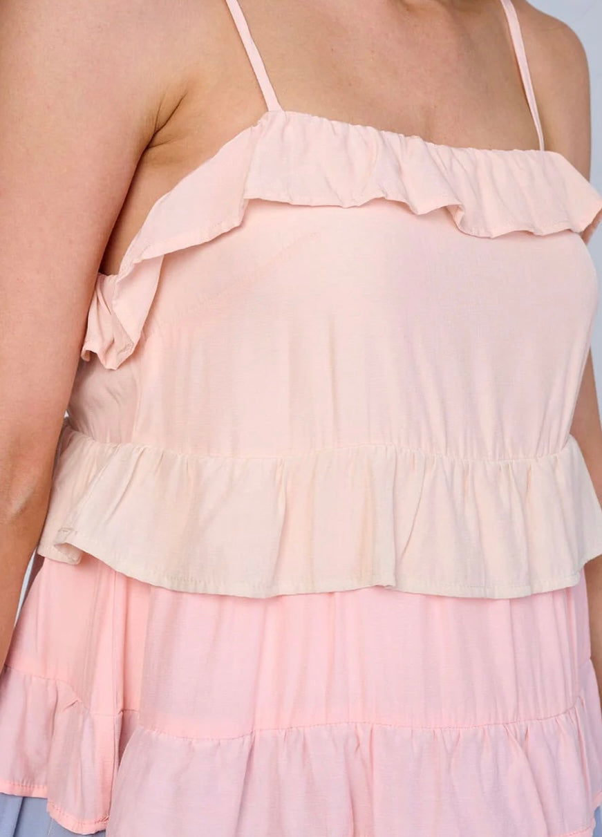 Camila Ruffle Tiered Colorblock Dress