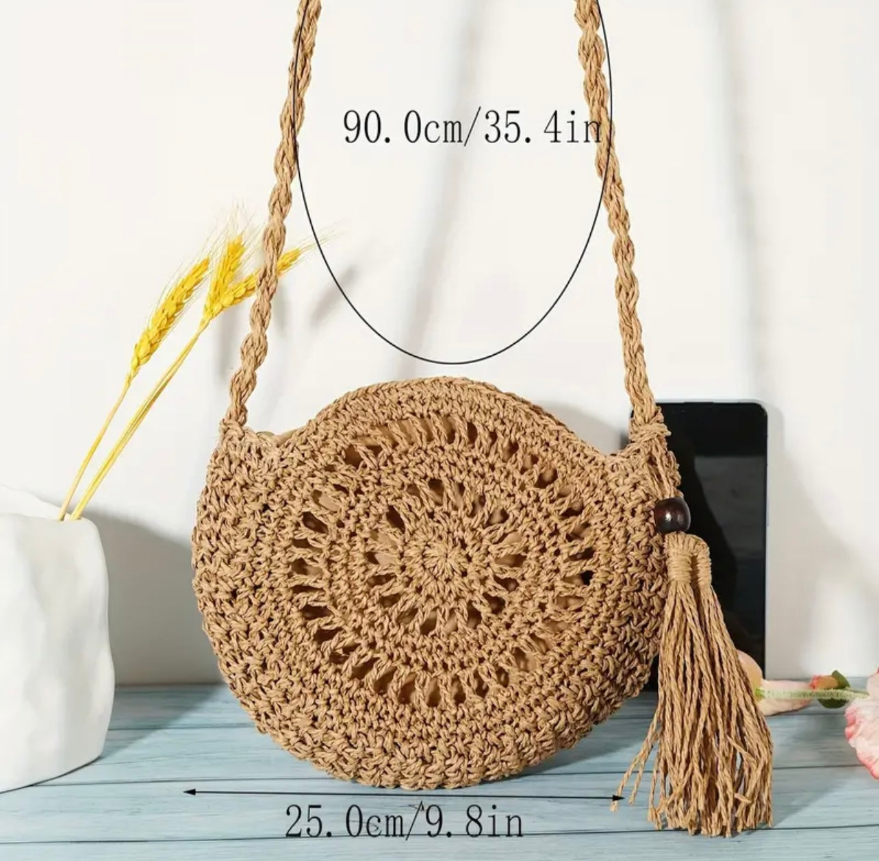 Straw Bag with Tassel