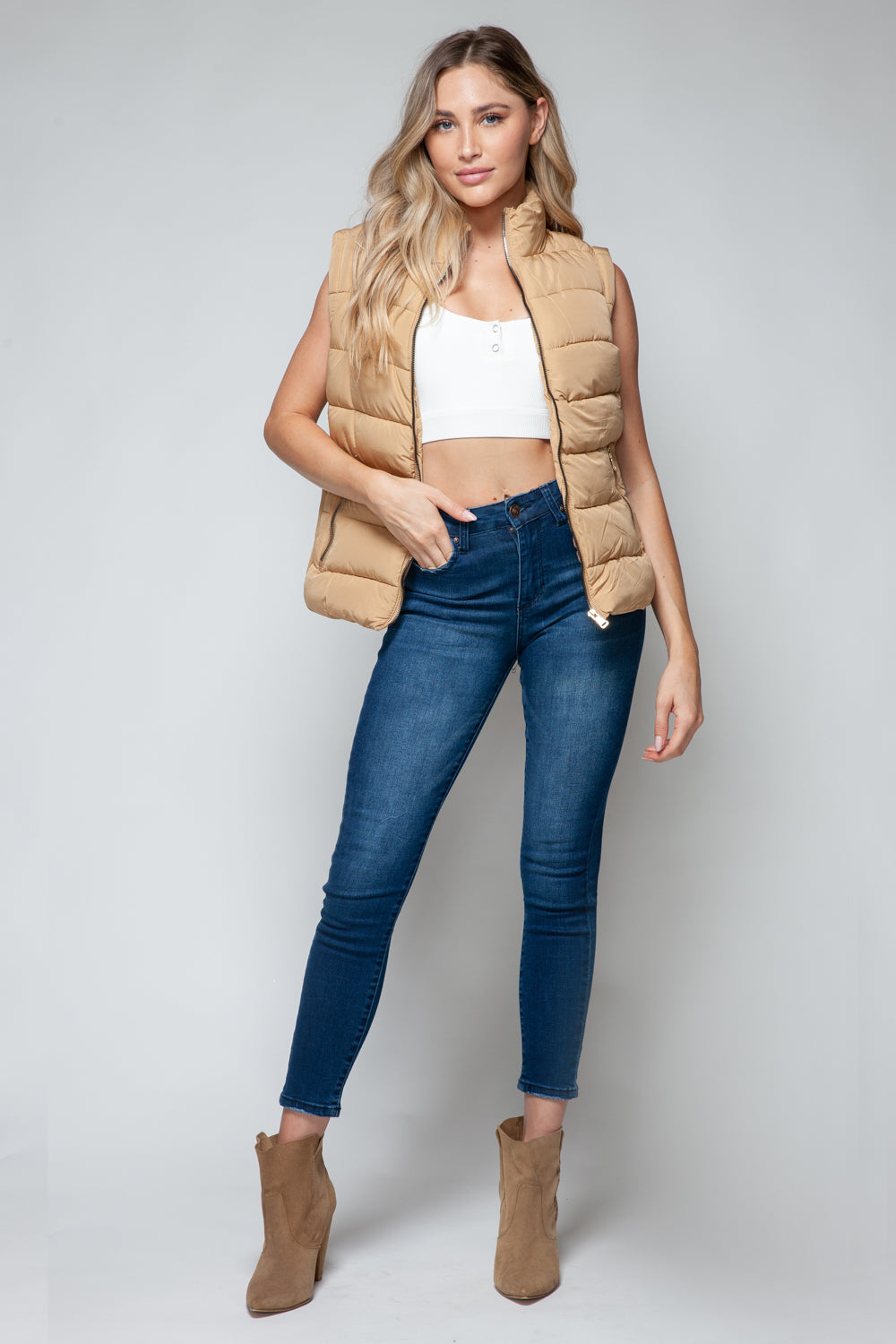 Kara Turtleneck Puffer Vest with Pockets