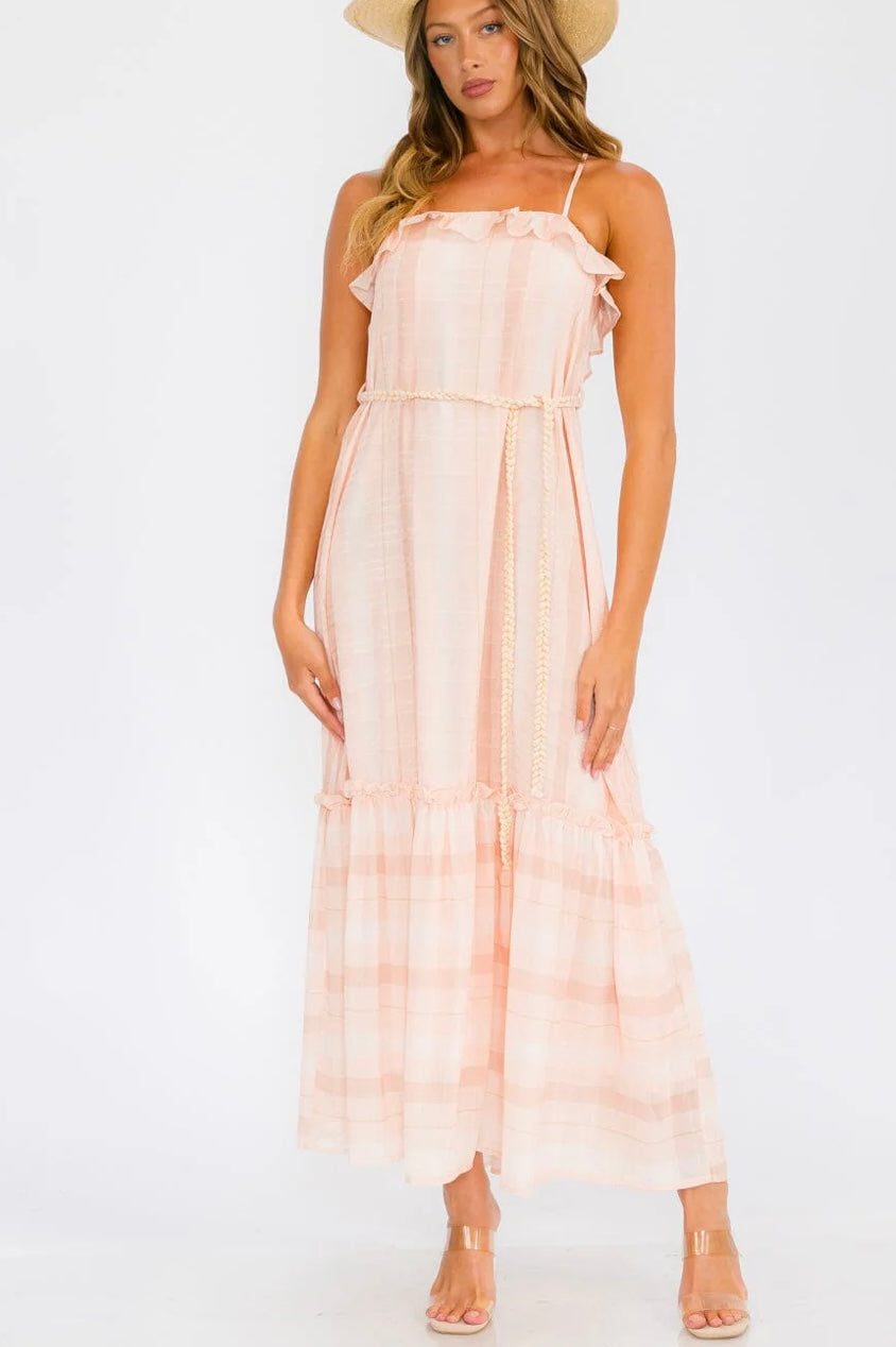 Mai Sleeveless Open Back Ruffle Tiered Maxi Dress
