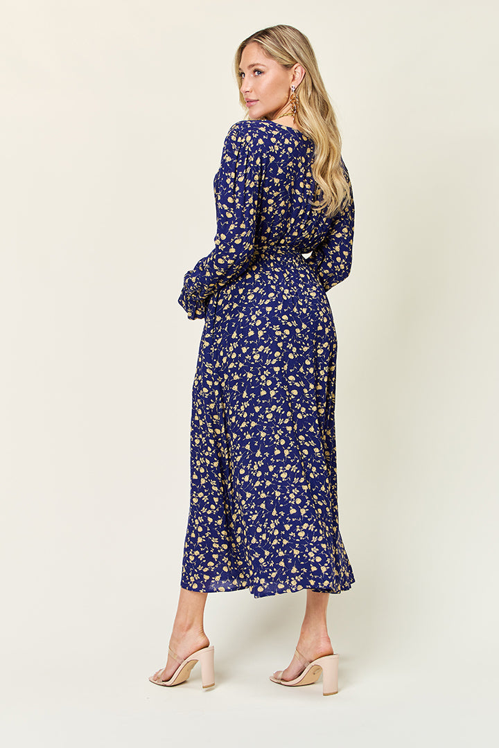 Abbie Tie Back Flounce Sleeve Dress