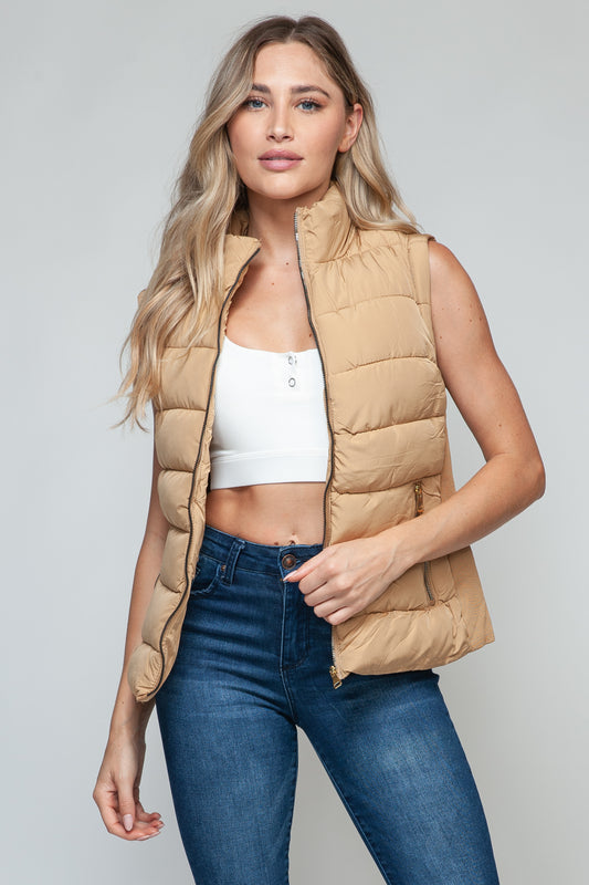 Kara Turtleneck Puffer Vest with Pockets
